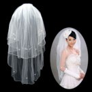 2 Layers Elbow Length Wedding Bridal Veil TS028