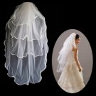 4 Layer Fingertip Length Wedding Bridal Veil TS019