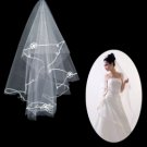 1 Layer Fingertip Length Wedding Bridal Veil TS062