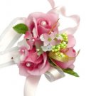 Fuchsia Pink Silk Rose Wedding Wrist Corsage SIM123