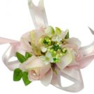 Light Pink Silk Rose Wedding Wrist Corsage SIM124