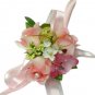 Elegant Pink Silk Rose Wedding Wrist Corsage SIM125