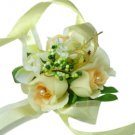 Elegant Ivory Silk Rose Wedding Wrist Corsage SIM126