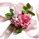 Beautiful Fuchsia Silk Rose Wrist Corsage SIM102