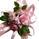 Elegant & Beautiful Pink Silk Rose Wrist Corsage SIM100