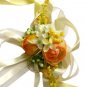 Orange Roses & Camellia Wedding Wrist Corsage SIM097