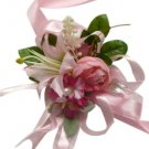 Elegant Pink Silk Rose Wedding Wrist Corsage SIM105