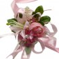 Elegant Pink Silk Rose Wedding Wrist Corsage SIM105