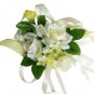 Elegant Ivory Rose Wedding Wrist Corsage SIM104