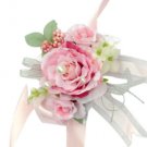Pink Silk Rose Wedding Wrist Corsage SIM118