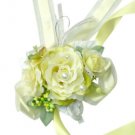 Yellow Silk Rose Wedding Wrist Corsage SIM117
