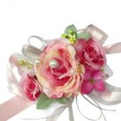 Fuchsia Pink Silk Rose Wedding Wrist Corsage SIM116