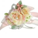 Light Pink Silk Rose Wedding Wrist Corsage SIM122
