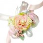 Pale Pink Silk Rose Wedding Wrist Corsage SIM120