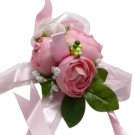 Pale Pink Silk Rose Wedding Wrist Corsage SIM113