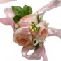 Light Orange Silk Rose Wedding Wrist Corsage SIM112