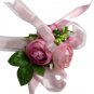 Elegant Fuchsia Silk Rose Wedding Wrist Corsage SIM110