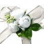 White Silk Rose Wedding Bridal Wrist Corsage SIM109