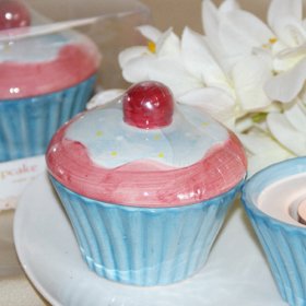 Ceramic Cup Cake Muffin Tea Light Holder Wedding Favor