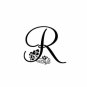 "R" Initial Floral Wall Decal Sticker Many Colors Avail