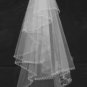 1 Layer Waltz Beading Wedding Bridal Veil WAV0011 Ivory