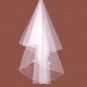1 Layer Waltz Beading Wedding Bridal Veil WAV0011 White