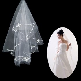 1 Layer Fingertip Length Wedding Veil TS062