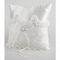 Victorian Lace & Rhinestone White Satin Ring Pillow