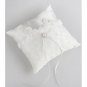 Victorian Lace & Rhinestone White Satin Ring Pillow