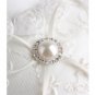 Victorian Lace & Rhinestone White Satin Ring Pillow