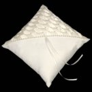 Elegance White Satin Wedding Ring Bearer Pillow