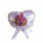 Elegant Flower Smooth Satin Wedding Ring Pillow PURPLE