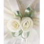Flowers & Pearls Lovely White Satin Wedding Ring Pillow