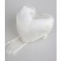 Flowers & Pearls Lovely White Satin Wedding Ring Pillow