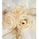 White Mini Heart White Satin Wedding Ring Pillow