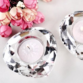 Heart Shaped Shimmering Diamond Tea Light Candle Holder