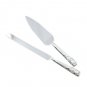 Unique Double Rings Toasting Flutes & Cake Serving Set