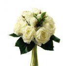Beautiful Ivory Silk Rose Wedding Bridal Bouquet