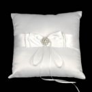 Elegant Celebrity White Satin Wedding Ring Pillow