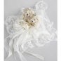 Adorable Teddy Bear & Flower Wedding Ring Pillow