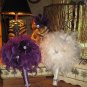 Whimsical Ivory Feather Wedding Bridal Bouquet & FREE Groom Boutonniere