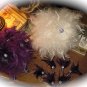 Whimsical Ivory Feather Wedding Bridal Bouquet & FREE Groom Boutonniere