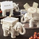 “Lucky Elephant” Antique Ivory-Finish Tea Light Holder