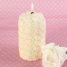 Ivory Delicate Rose Pillar Candles