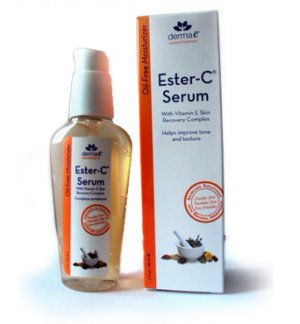 Natural Derma E,Ester-C Serum, 2 fl oz for Skin Derma Roller Oil-Free Moisturizer