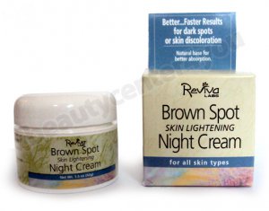 Reviva Labs, Brown Spot Skin Lightening Night Cream for all skin types 1.5 oz
