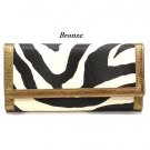 Zebra Print Women's Wallet, Bronze (120AW89)