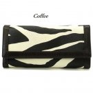 Zebra Print Women's Wallet, Coffee (120AW89)