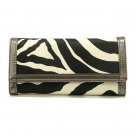 Zebra Print Women's Wallet, Silver (120AW89)