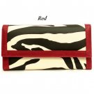 Zebra Print Women's Wallet, Red (120AW89)